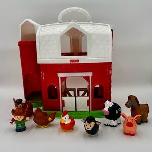 Fisher Price Little People Animal Friends Farm Barn Playset + 8 Figurines